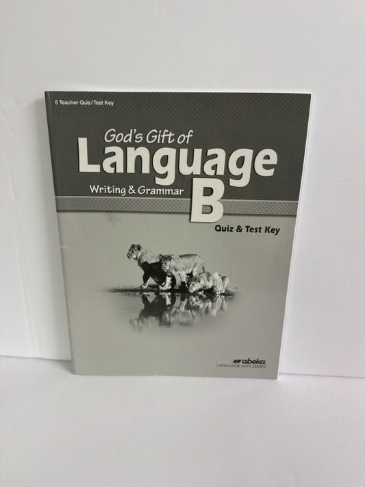 God's Gift of Language B Abeka Quiz/Test Key  Pre-Owned Language Textbooks
