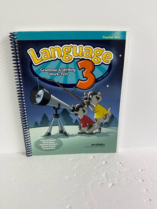 Language 3 Abeka Teacher Key  Pre-Owned 3rd Grade Language Textbooks