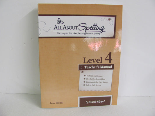Level 4 All About Spelling Teacher Manual  Pre-Owned Spelling/Vocabulary Books