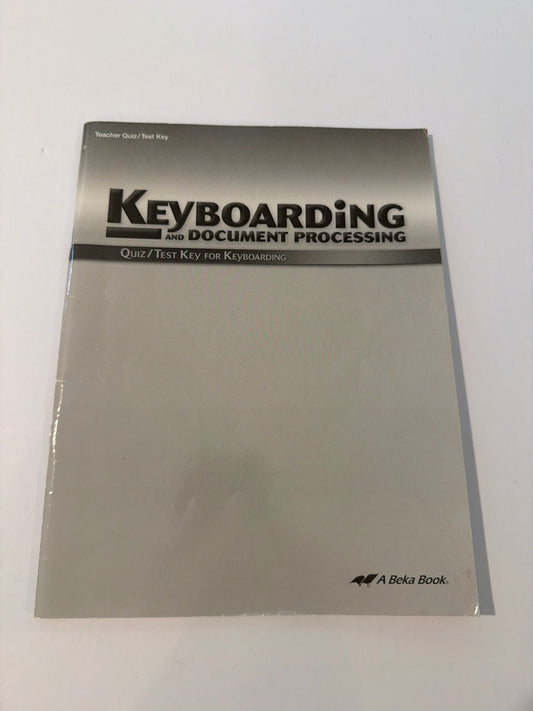 Keyboarding Abeka Quiz/Test Key  Pre-Owned High School Electives Books