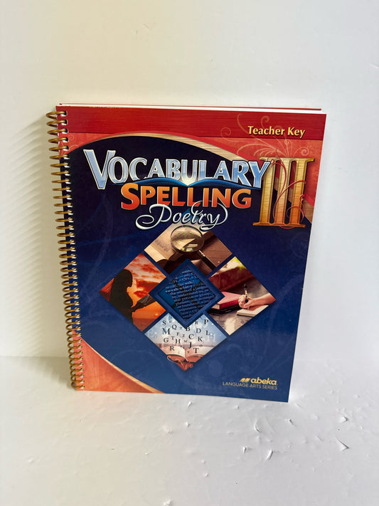 Vocabulary Spelling Poetry III Abeka Teacher Key  Pre-Owned Language Textbooks