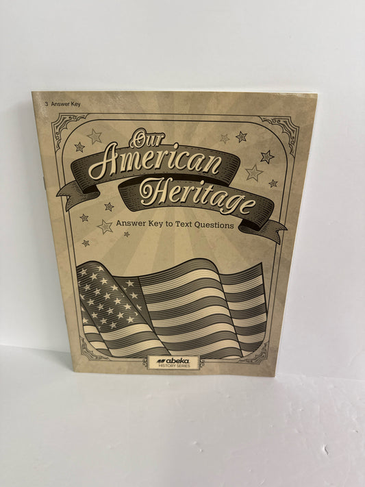 Our American Heritage Abeka Answer Key  Pre-Owned 3rd Grade History Textbooks