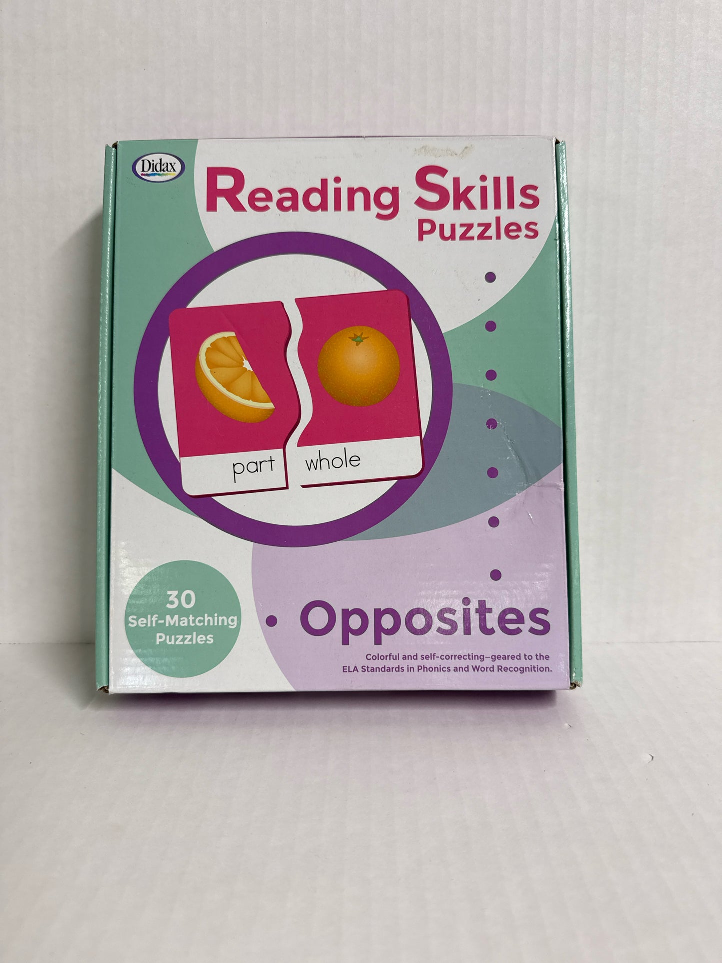 Didax Reading Skills Puzzles:  Opposites Puzzle  Preowned K4 Early Learning