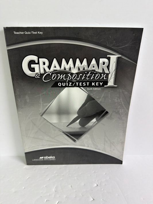 Grammar & Composition I Abeka Quiz/Test Key  Pre-Owned Language Textbooks