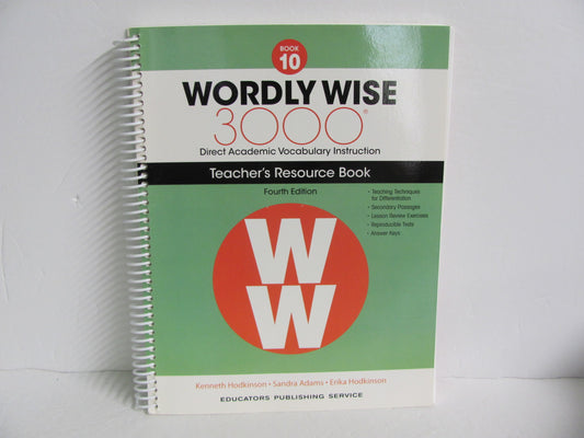 Wordly Wise 3000 Book 10 EPS 10th Grade Spelling/Vocabulary Books