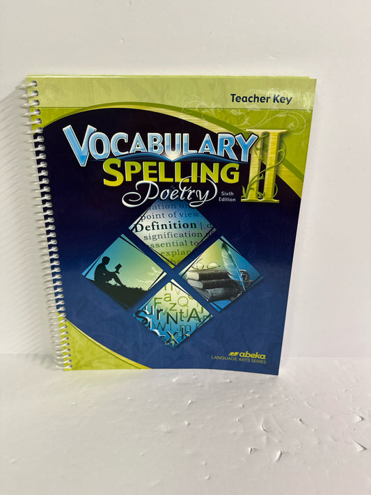Vocabulary Spelling Poetry II Abeka Teacher Key  Pre-Owned Language Textbooks