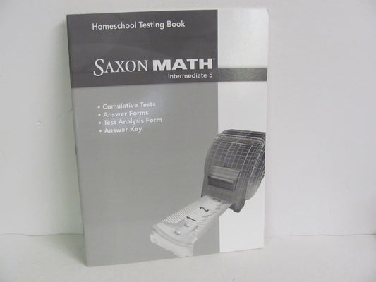 Intermediate 5 Saxon Testing Book  Pre-owned 5th Grade Mathematics Textbooks