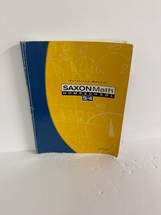 Math 54 Saxon Solutions Manual  Pre-Owned 4th Grade Mathematics Textbooks