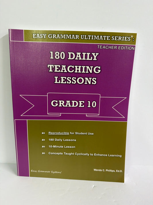 180 Daily Teaching Lessons Easy Grammar Teacher Edition  Pre-Owned Grammar Books