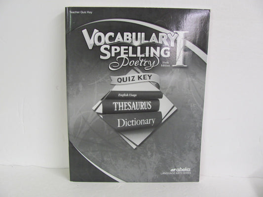 Vocabulary Spelling Poetry I Abeka Quiz Key Pre-Owned Spelling/Vocabulary Books