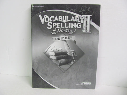 Vocabulary Spelling Poetry II Abeka Quiz Key Pre-Owned Spelling/Vocabulary Books