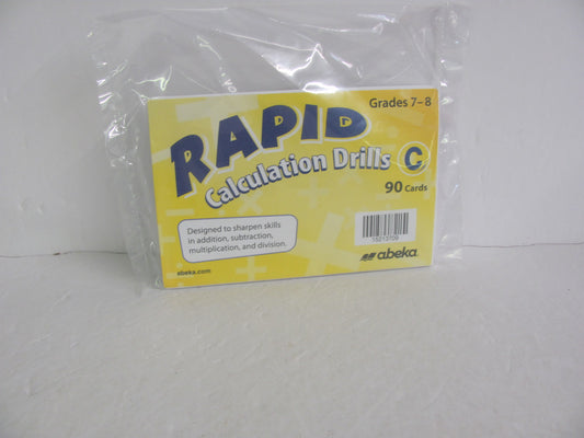 Rapid Calculation Drills Abeka Cards Pre-Owned Middle School Math Help Books