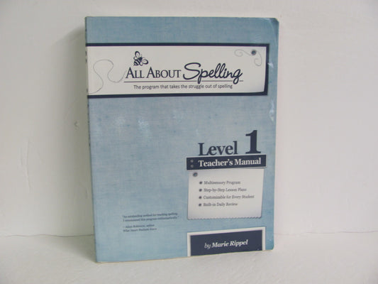 All About Spelling Level 1 Teacher Manual  Pre-Owned Spelling/Vocabulary Books
