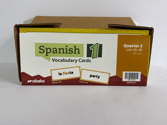 Spanish 1 Vocab Cards Quarter 2 Abeka Cards Pre-Owned High School Spanish