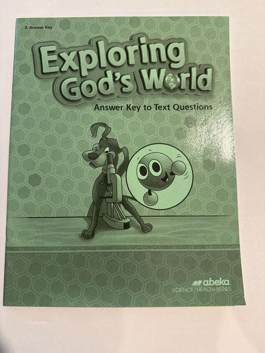 Exploring God's World Abeka Answer Key  Pre-Owned 3rd Grade Science Textbooks