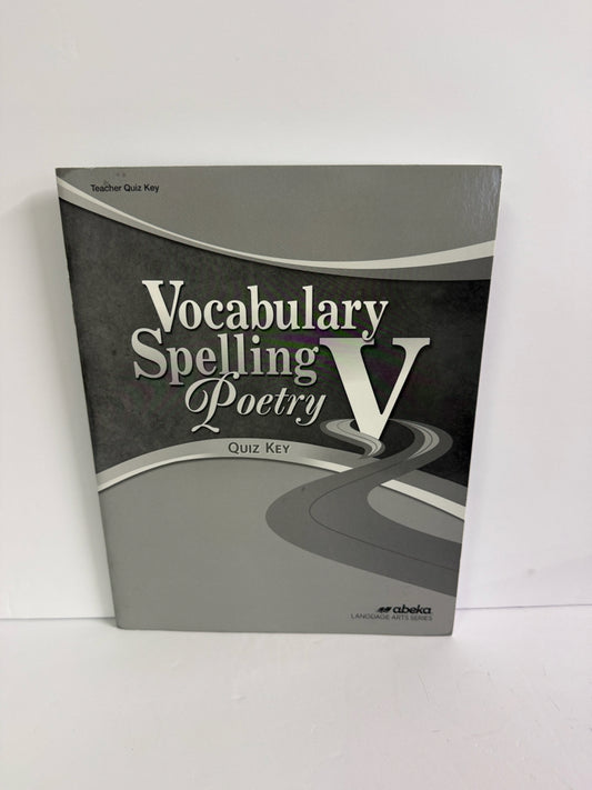 Vocabulary Spelling Poetry V Abeka Quiz Key Pre-Owned Language Textbooks