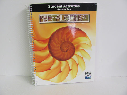 Prealgebra BJU Press Activity Key Pre-Owned 8th Grade Math Help Books