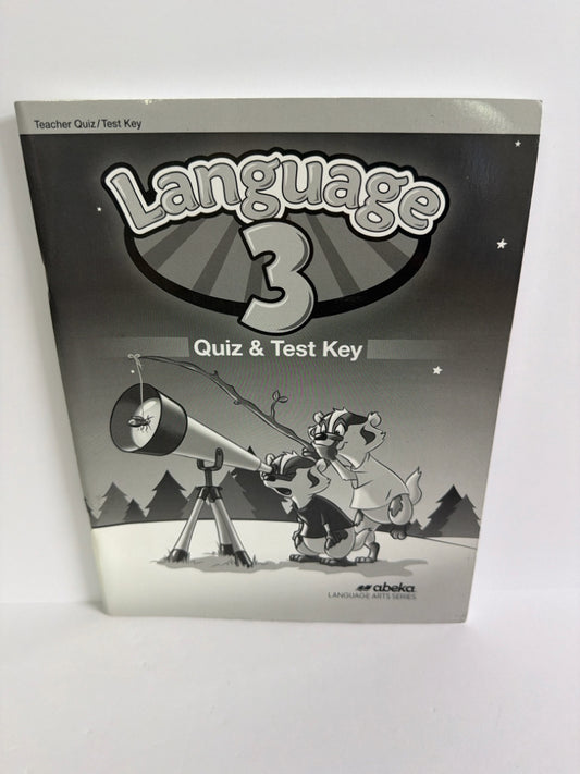 Language 3 Abeka Quiz/Test Key  Pre-Owned 3rd Grade Language Textbooks