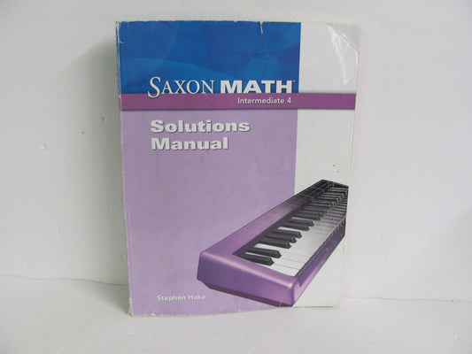 Intermediate 4 Saxon Solutions Manual  Pre-Owned 4th Grade Mathematics Textbooks