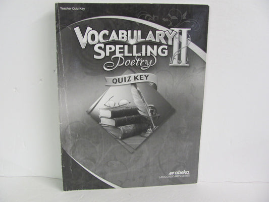 Vocabulary Spelling Poetry II Abeka Quiz Key Pre-Owned Spelling/Vocabulary Books