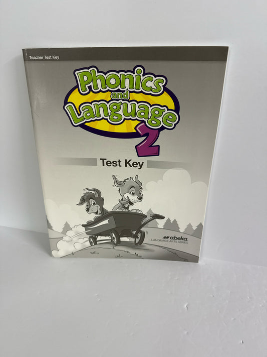 Phonics and Language 2 Abeka Test Key Pre-Owned 2nd Grade Language Textbooks