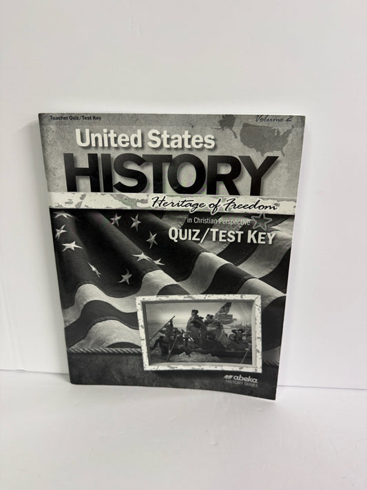 United States History Vol 2 Abeka Quiz/Test Key  Pre-Owned History Textbooks