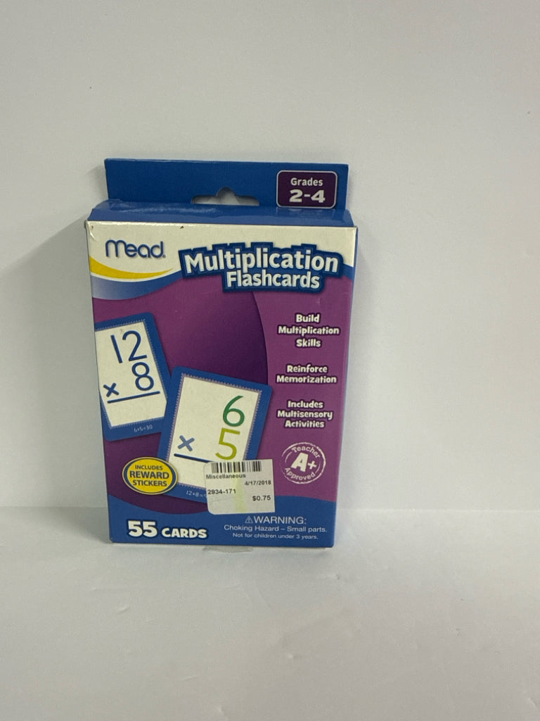 Multiplication Mead Flashcards Pre-Owned Elementary Manipulatives