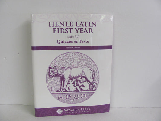Henle First Year Latin Memoria Press Quizzes/Tests  Pre-Owned Latin Books