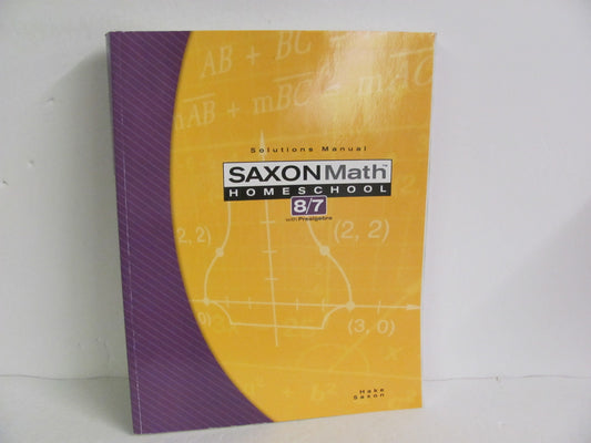 Math 87 Saxon Solution Key Pre-Owned Saxon 7th Grade Mathematics Textbooks