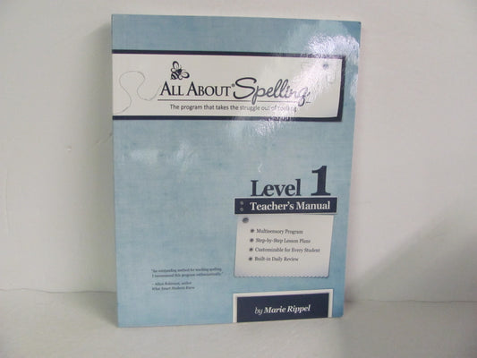 All About Spelling Level 1 Teacher Manual  Pre-Owned Spelling/Vocabulary Books