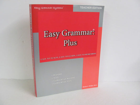 Easy Grammar Plus Teacher Edition  Pre-Owned Phillips Language Textbooks