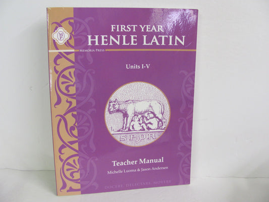 First Year Henle Latin Memoria Press Teacher Manual  Pre-Owned Latin Books