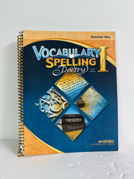 Vocabulary Spelling Poetry I Abeka Teacher Key  Pre-Owned Language Textbooks