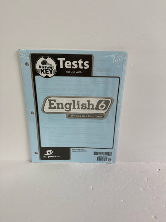 English 6 BJU Press Test Key Pre-Owned 6th Grade Language Textbooks