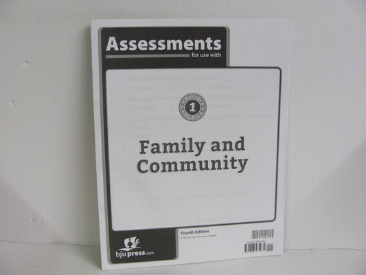 Family and Community BJU Press Assessments  Pre-Owned History Textbooks