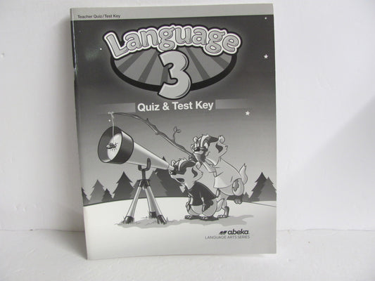 Language 3 Abeka Quiz/Test Key  Pre-Owned 3rd Grade Language Textbooks