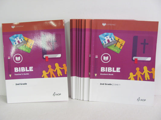 Bible AOP Lifepac Set  Pre-Owned 2nd Grade Bible Textbooks