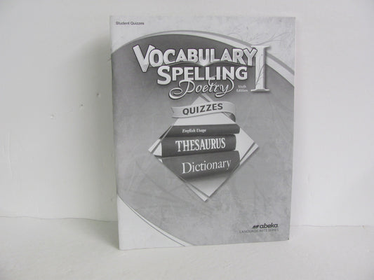 Vocabulary Spelling Poetry I Abeka Quizzes Pre-Owned Spelling/Vocabulary Books