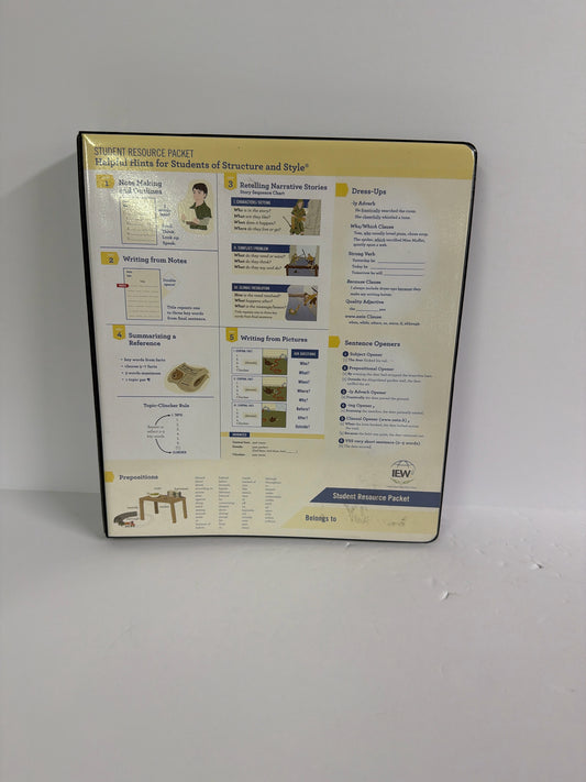 Student Resource Notebook IEW Notebook  Pre-Owned IEW Writing Books