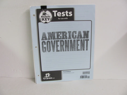 American Government BJU Press Test Key Pre-Owned 12th Grade History Textbooks