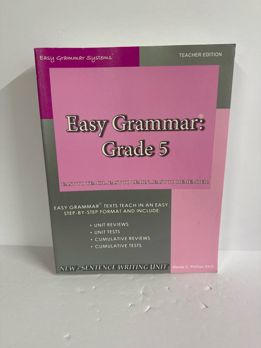 Easy Grammar 5 Easy Grammar Teacher Edition  Pre-Owned Language Textbooks