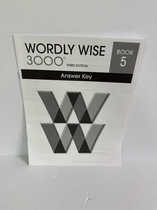 Wordly Wise 3000 Book 5 EPS Answer Key  Pre-Owned Spelling/Vocabulary Books