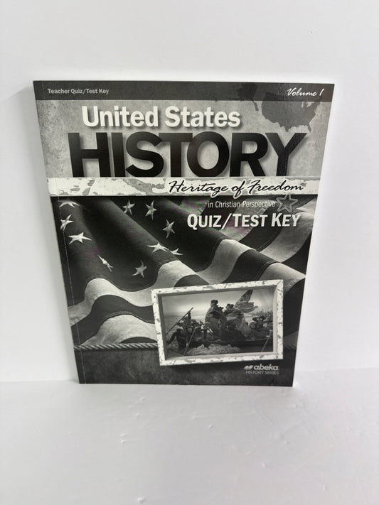 United States History Vol 1 Abeka Quiz/Test Key  Pre-Owned History Textbooks