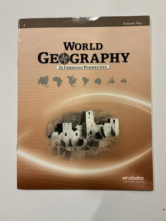 World Geography  Abeka Answer Key  Pre-Owned 9th Grade Geography Books