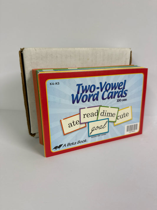 Two Vowel Word Cards Abeka Cards Pre-Owned Kindergarten Phonics
