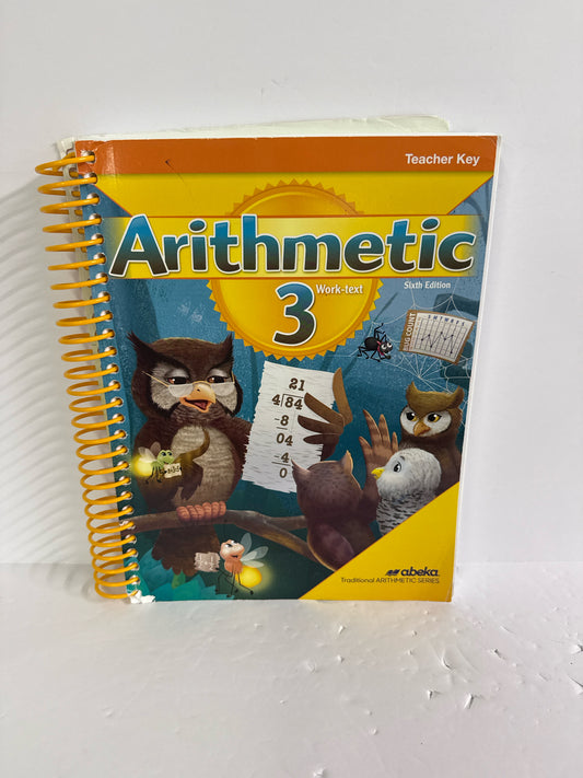 Arithmetic 3 Abeka Teacher Key  Pre-Owned 3rd Grade Mathematics Textbooks
