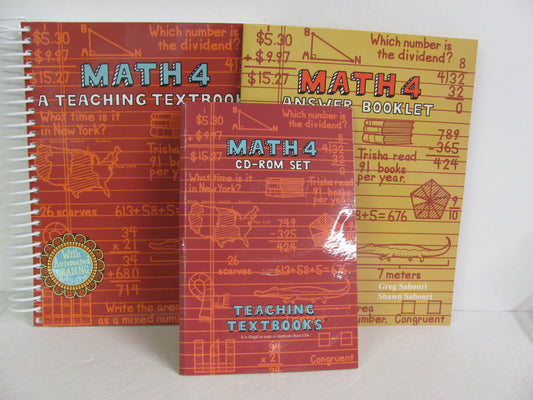 Math 4 Teaching Textbook Set  Pre-Owned 4th Grade Mathematics Textbooks