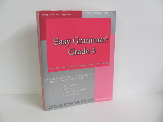 Easy Grammar 4 ISHA Enterprises Teacher Edition  Pre-Owned Language Textbooks
