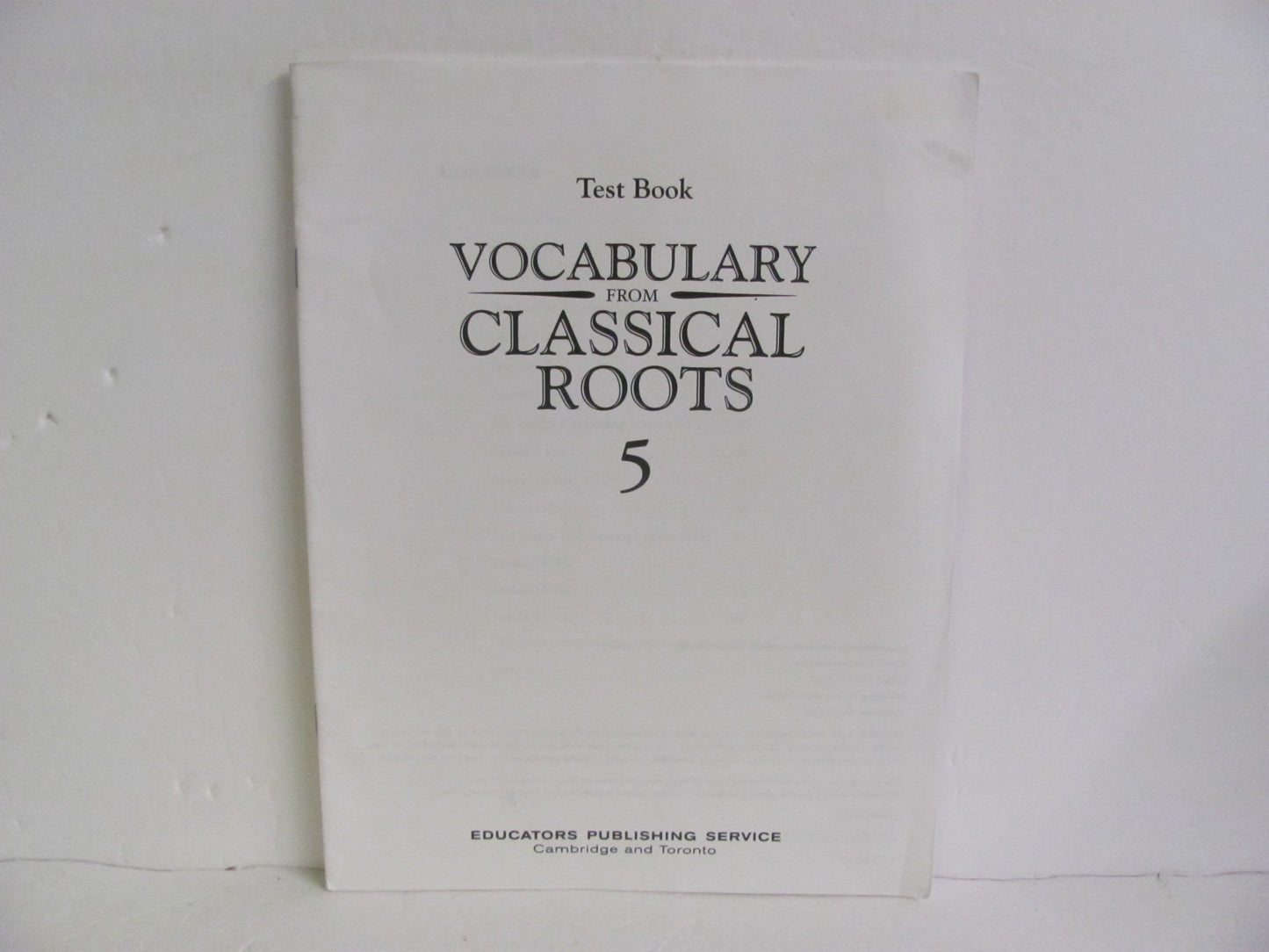 Vocabulary From Classical Root EPS Tests  Pre-Owned 5th Grade Language Textbooks