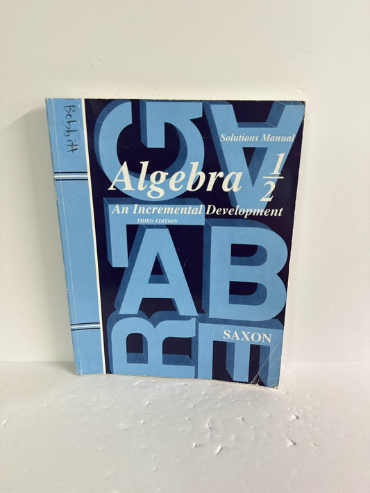 Algebra 1/2 Saxon Solutions Manual  Pre-Owned Mathematics Textbooks